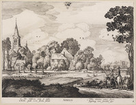 KG 02895
<br/>
April: leprozenhuis bij Haarlem
<br/>
<em>Velde, Jan van de (II) (1593-1641)</em>